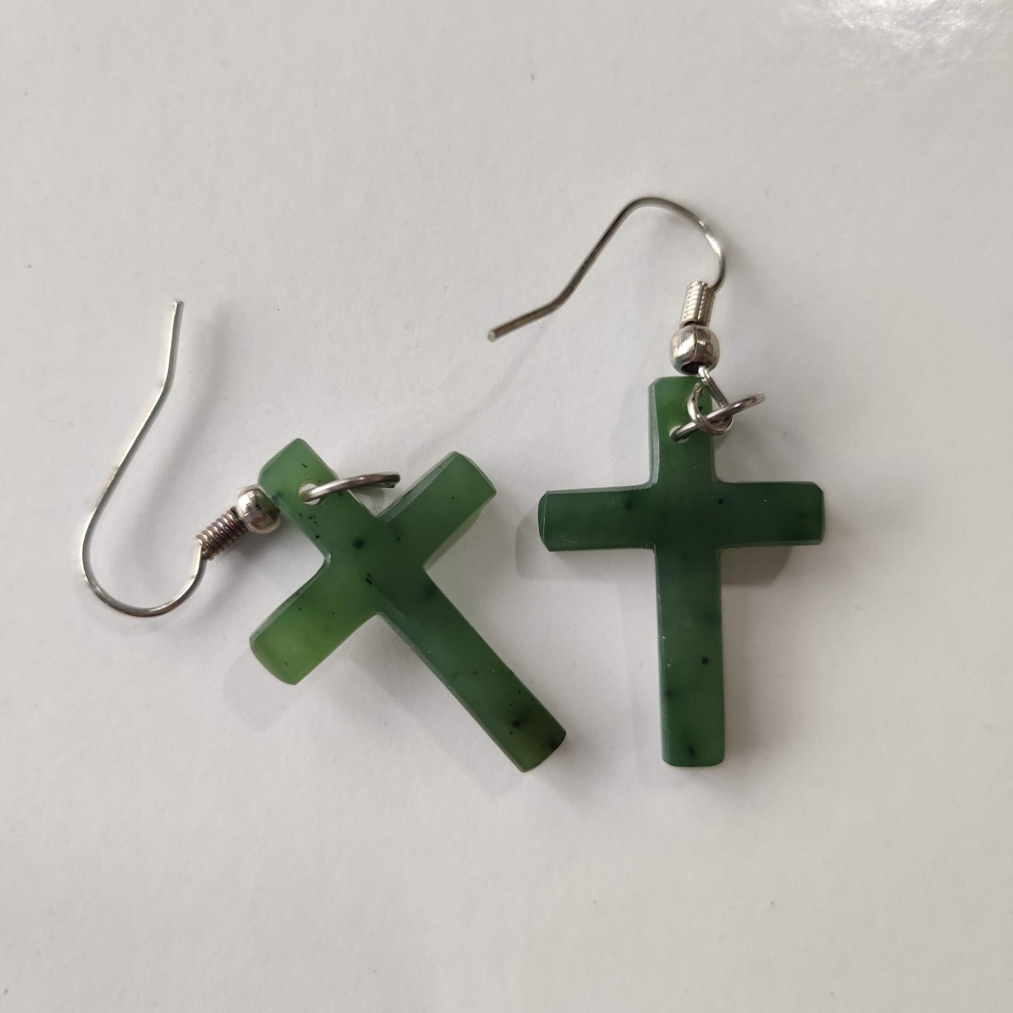 Greenstone Cross Earrings - Rivendell Shop