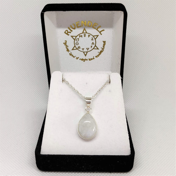 Teardrop Moonstone 925 Sterling Silver Pendant - Rivendell Shop