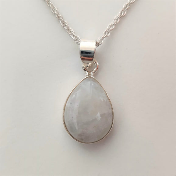 Teardrop Moonstone 925 Sterling Silver Pendant - Rivendell Shop