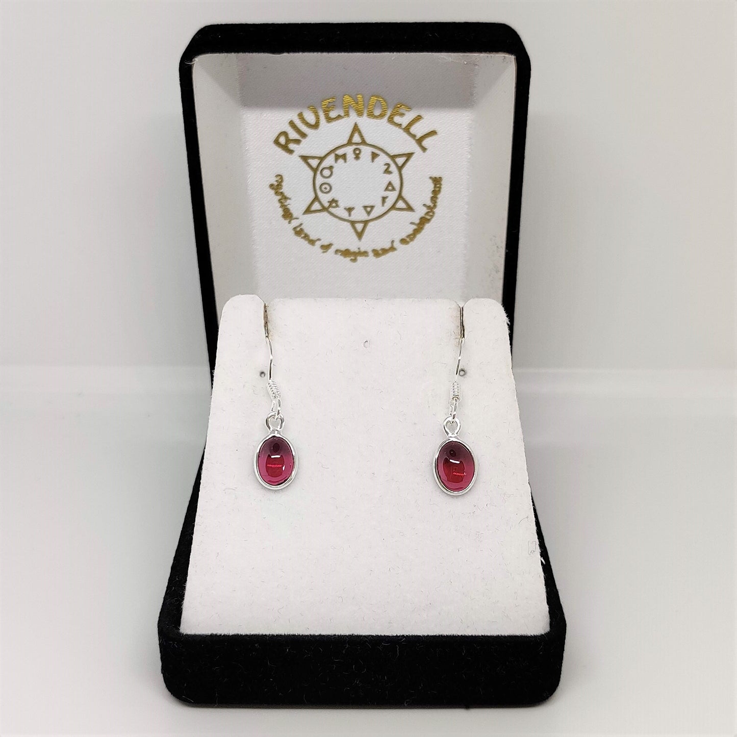 Garnet 925 Sterling Silver Dangle Earrings - Rivendell Shop