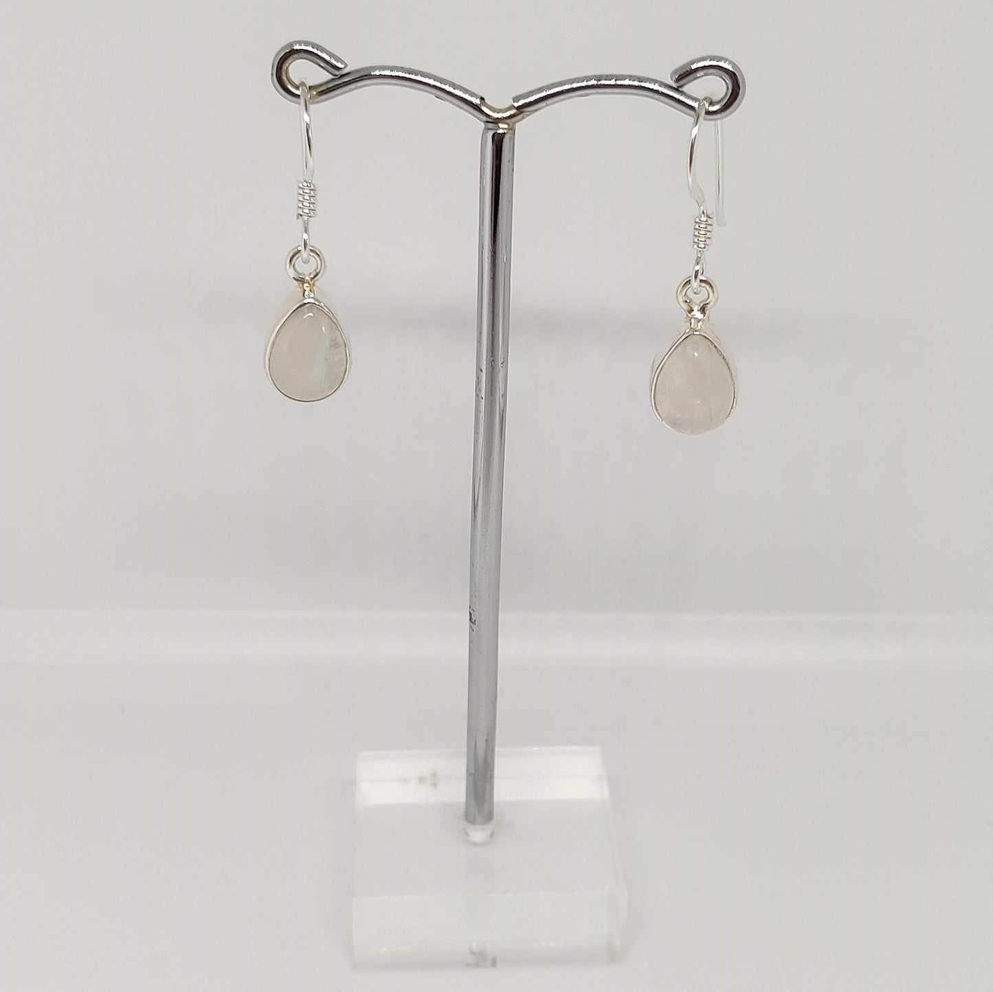 Teardrop Moonstone 925 Sterling Silver Dangle Earrings - Rivendell Shop