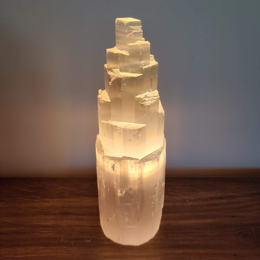 Large 25cm Selenite Lamp - Rivendell Shop