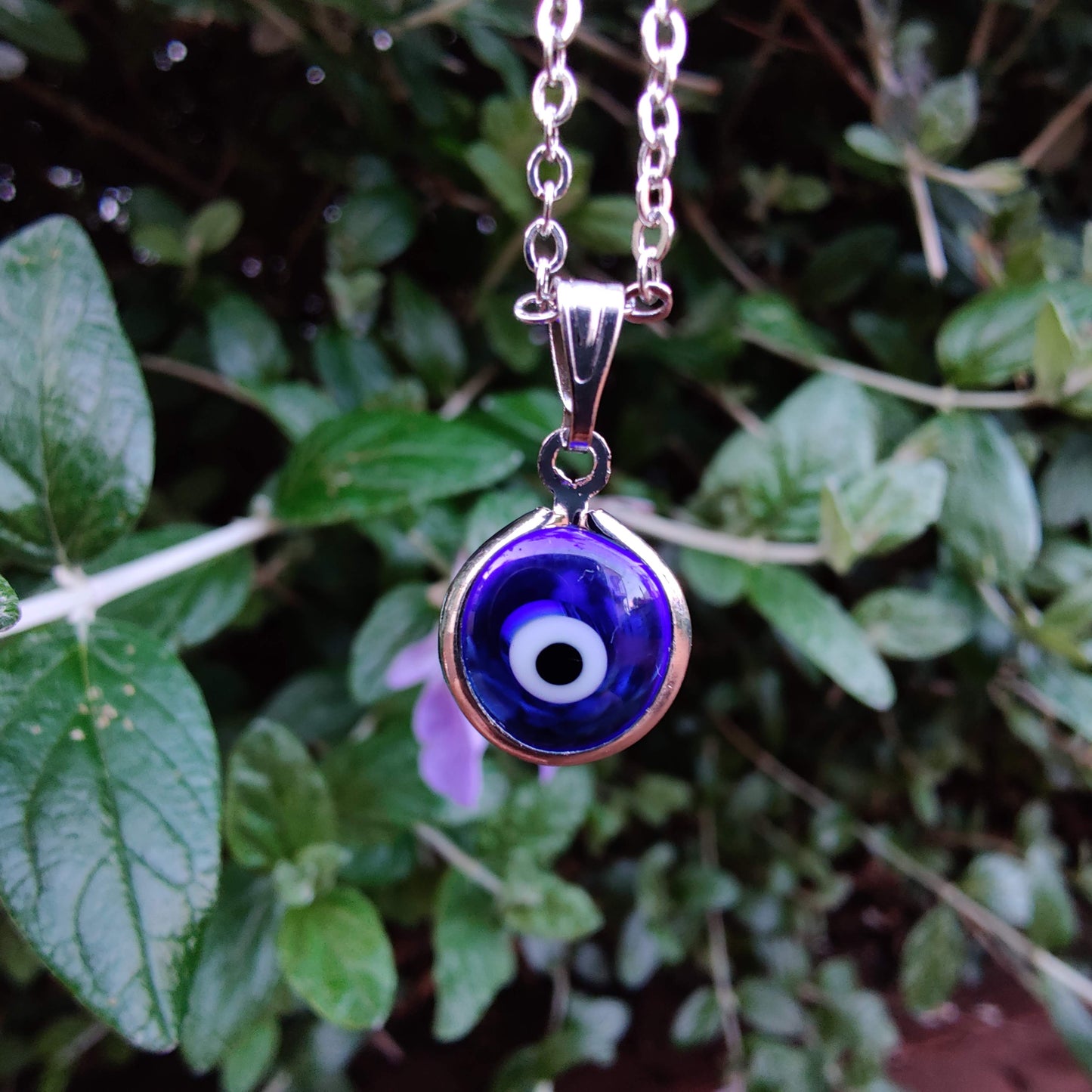 Evil Eye Pendant with Silver Chain - Rivendell Shop