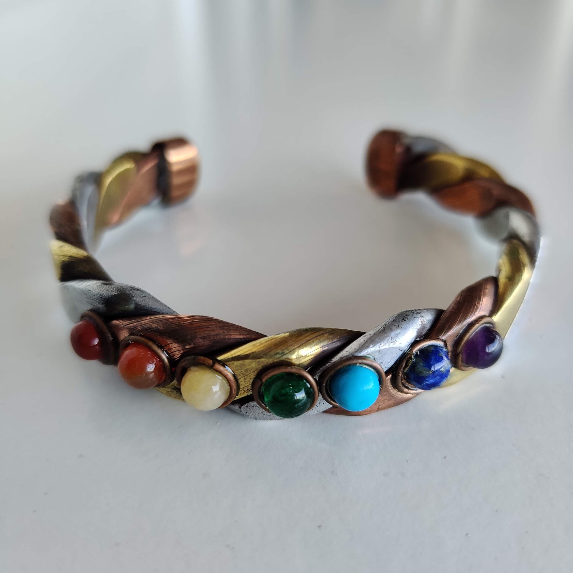 Chakra Copper Magnetic Bracelet - Multicolour - Rivendell Shop