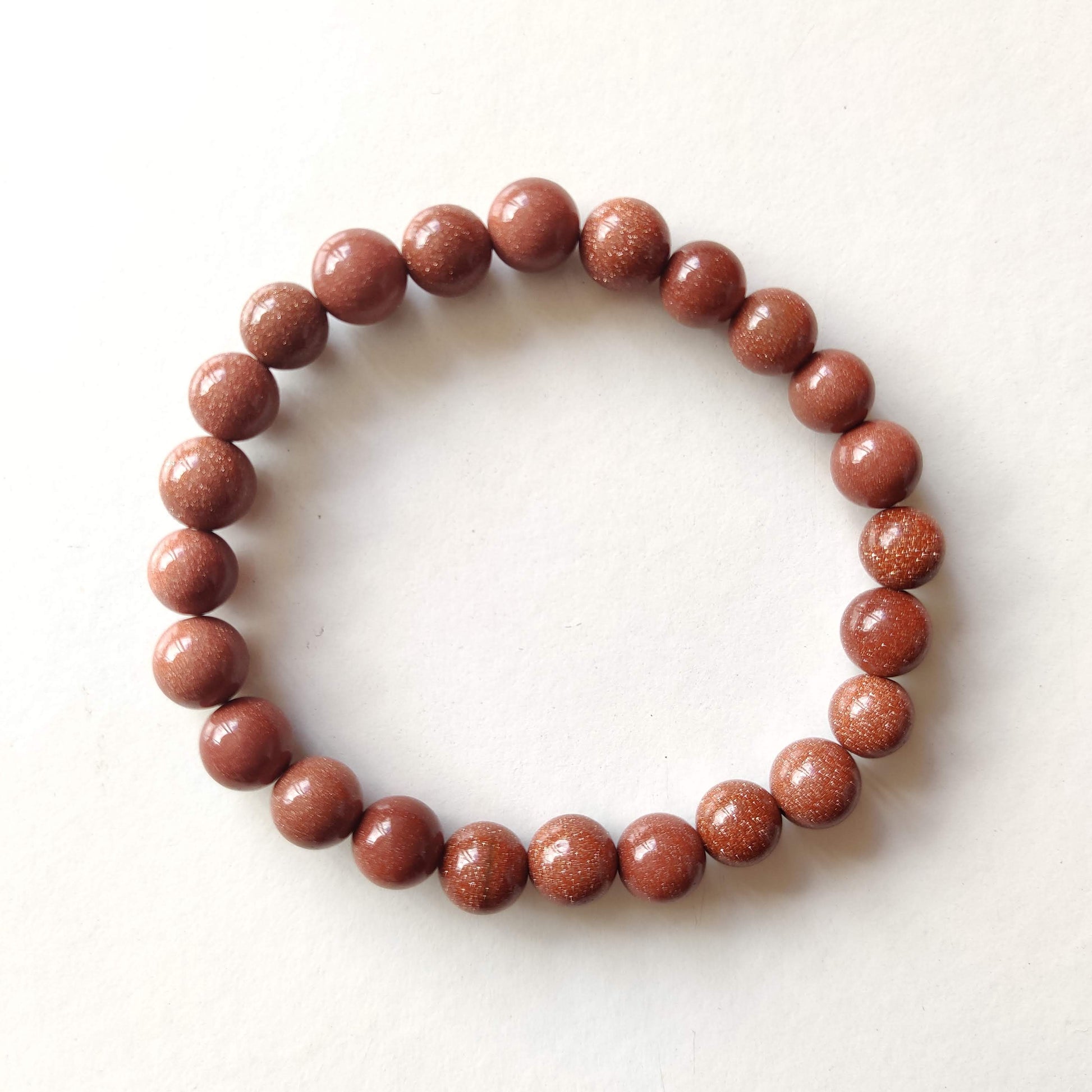 Goldstone Round Bead Crystal Bracelet - Rivendell Shop