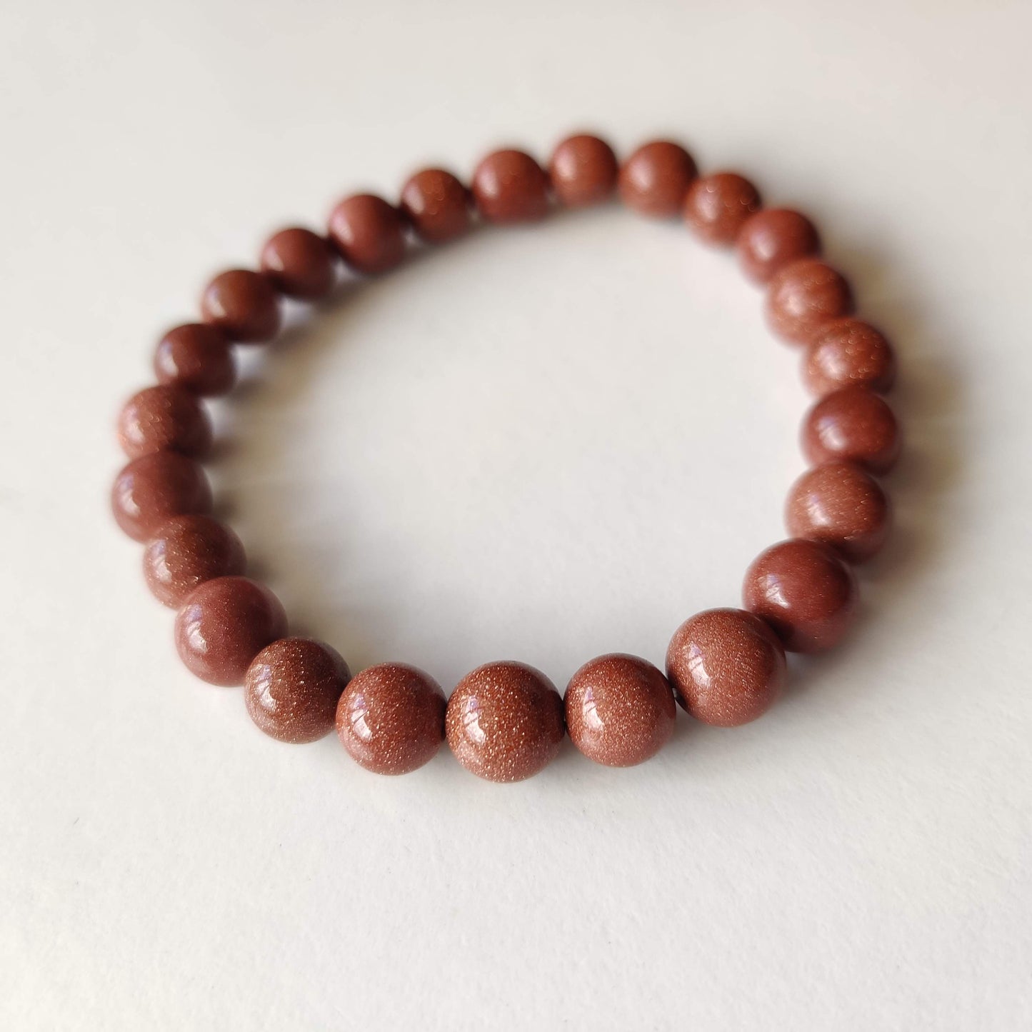 Goldstone Round Bead Crystal Bracelet - Rivendell Shop