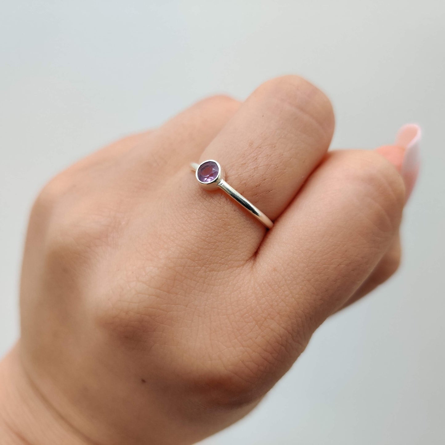 Amethyst Delicate 925 Sterling Silver Ring - Rivendell Shop