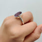 Amethyst Diamond Cut Oval 925 Sterling Silver Ring - Rivendell Shop