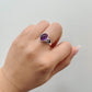 Amethyst Oval 925 Sterling Silver Ring with Heart Design - Rivendell Shop