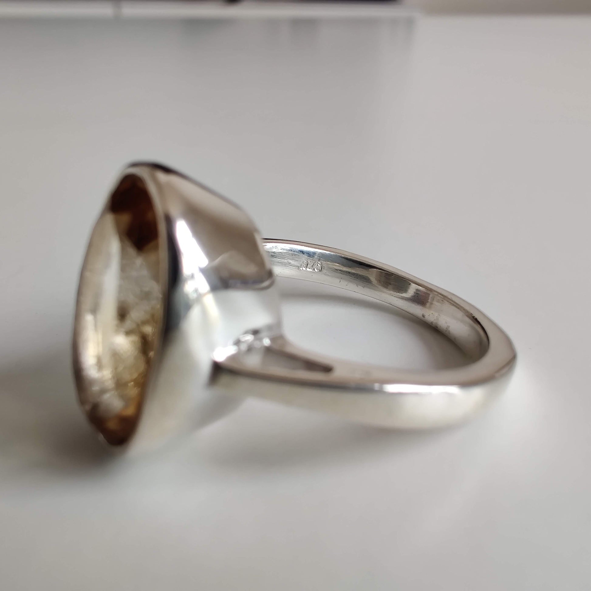 Citrine Diamond Cut Oval 925 Sterling Silver Ring - Rivendell Shop