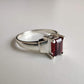 Garnet Emerald-Cut 925 Sterling Silver Ring - Rivendell Shop