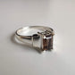 Smoky Quartz Emerald-Cut 925 Sterling Silver Ring - Rivendell Shop