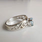 Blue Topaz Tear Drop 925 Sterling Silver Ring with Koru Design - Rivendell Shop