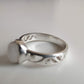 Moonstone Oval 925 Sterling Silver Ring with Koru Design - Rivendell Shop