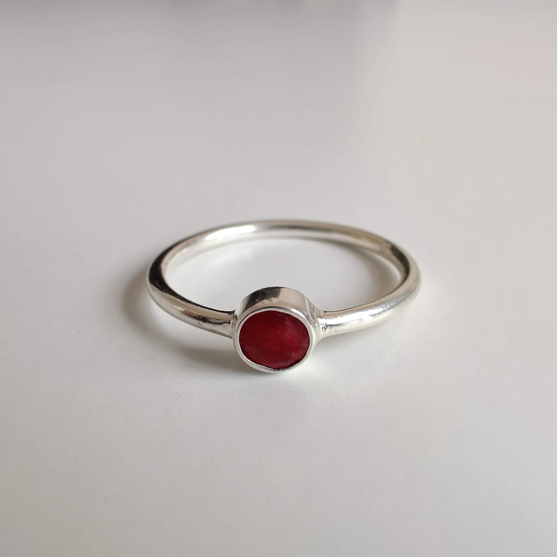 Ruby Delicate 925 Sterling Silver Ring - Rivendell Shop