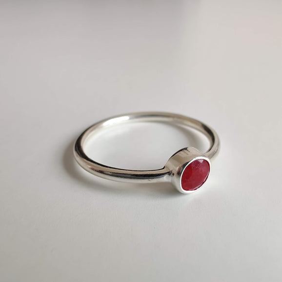 Ruby Delicate 925 Sterling Silver Ring - Rivendell Shop