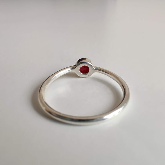 Ruby Delicate 925 Sterling Silver Ring - Rivendell Shop