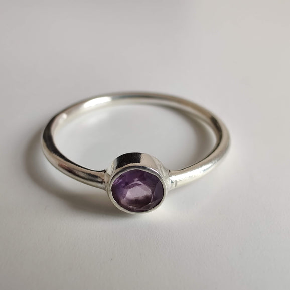 Amethyst Delicate 925 Sterling Silver Ring - Rivendell Shop