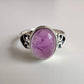 Amethyst Oval 925 Sterling Silver Ring with Heart Design - Rivendell Shop