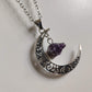 Amethyst Moon Pendant with Silver Chain - Rivendell Shop
