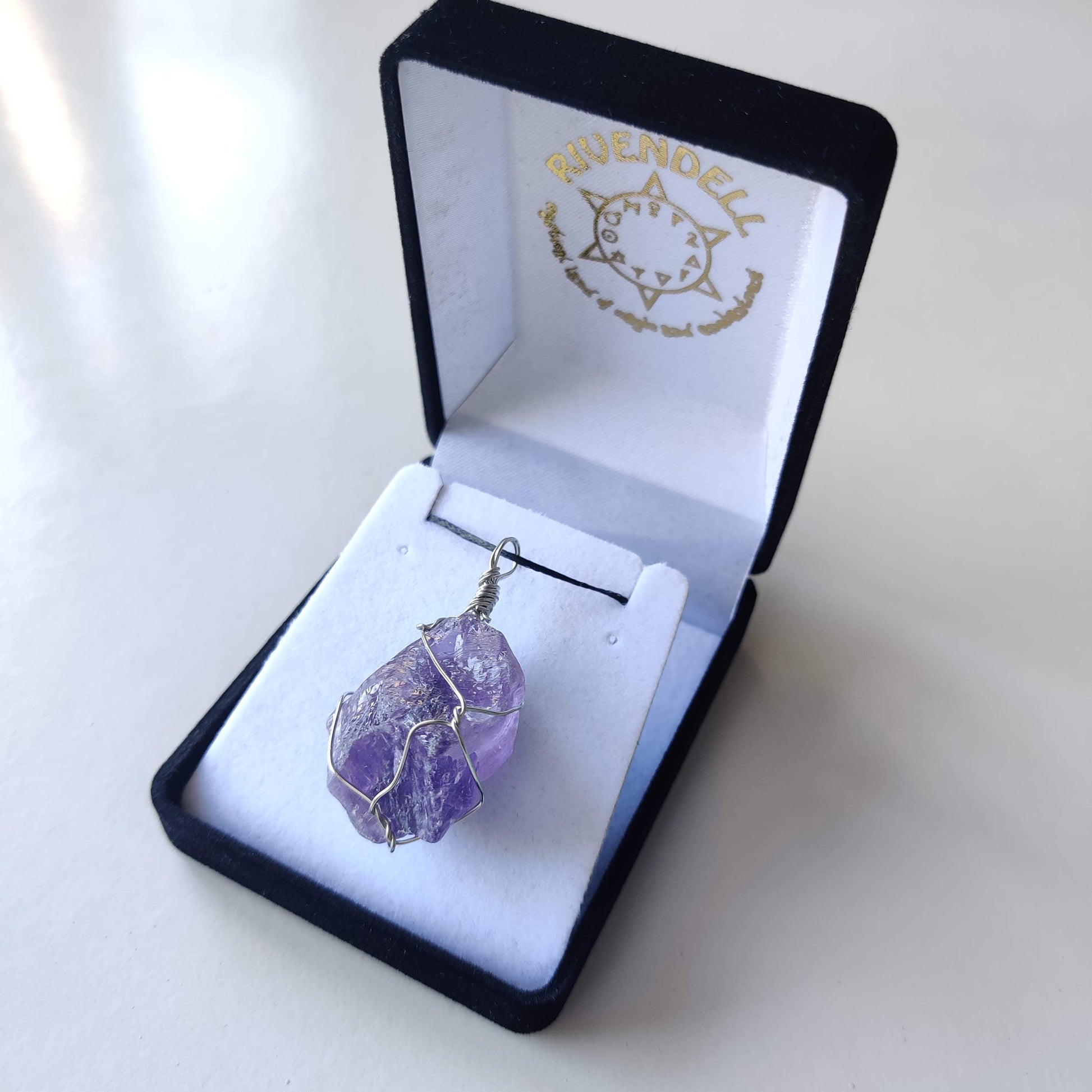 Amethyst Rough Wire-Wrapped Pendant - Rivendell Shop
