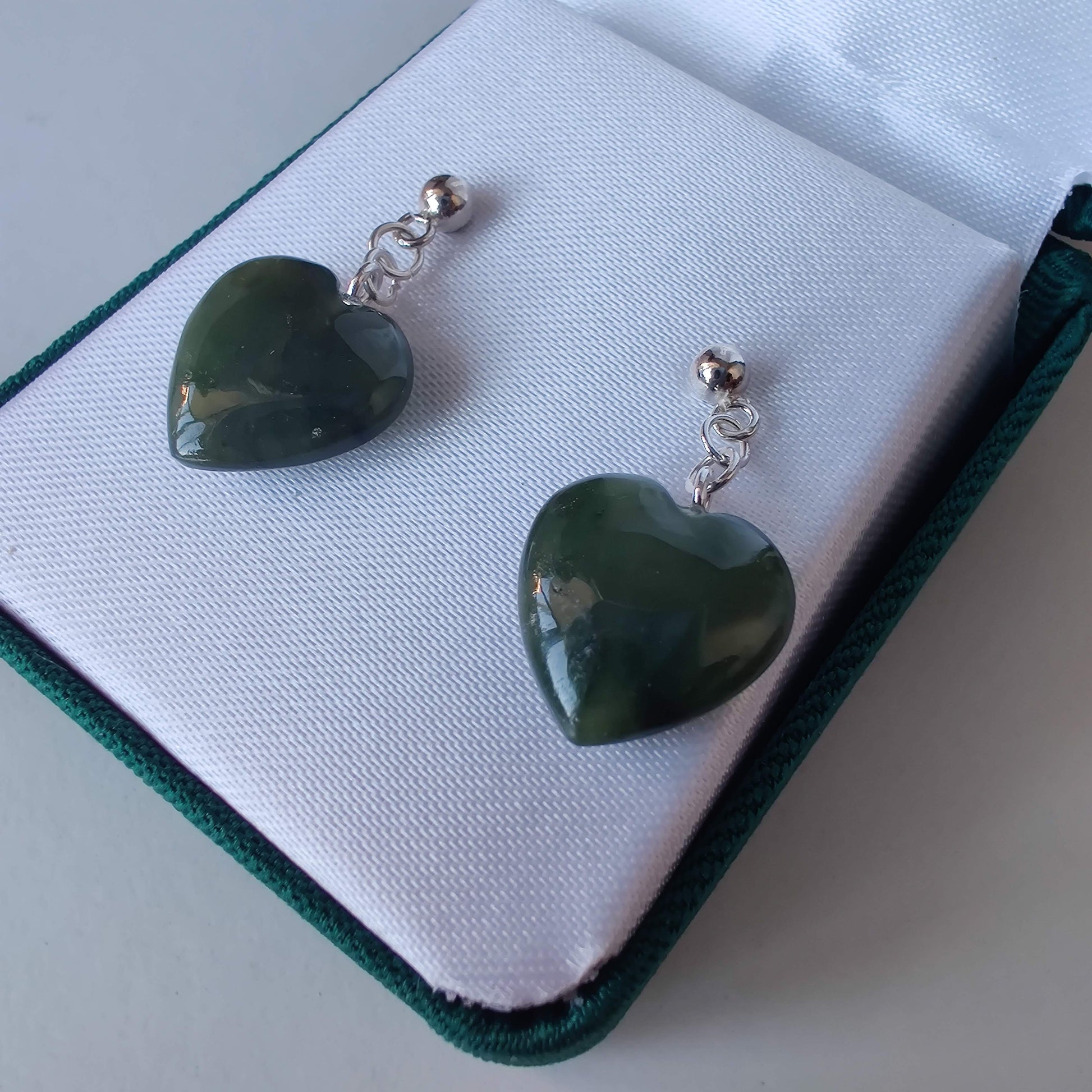 Heart Greenstone Earrings - Rivendell Shop
