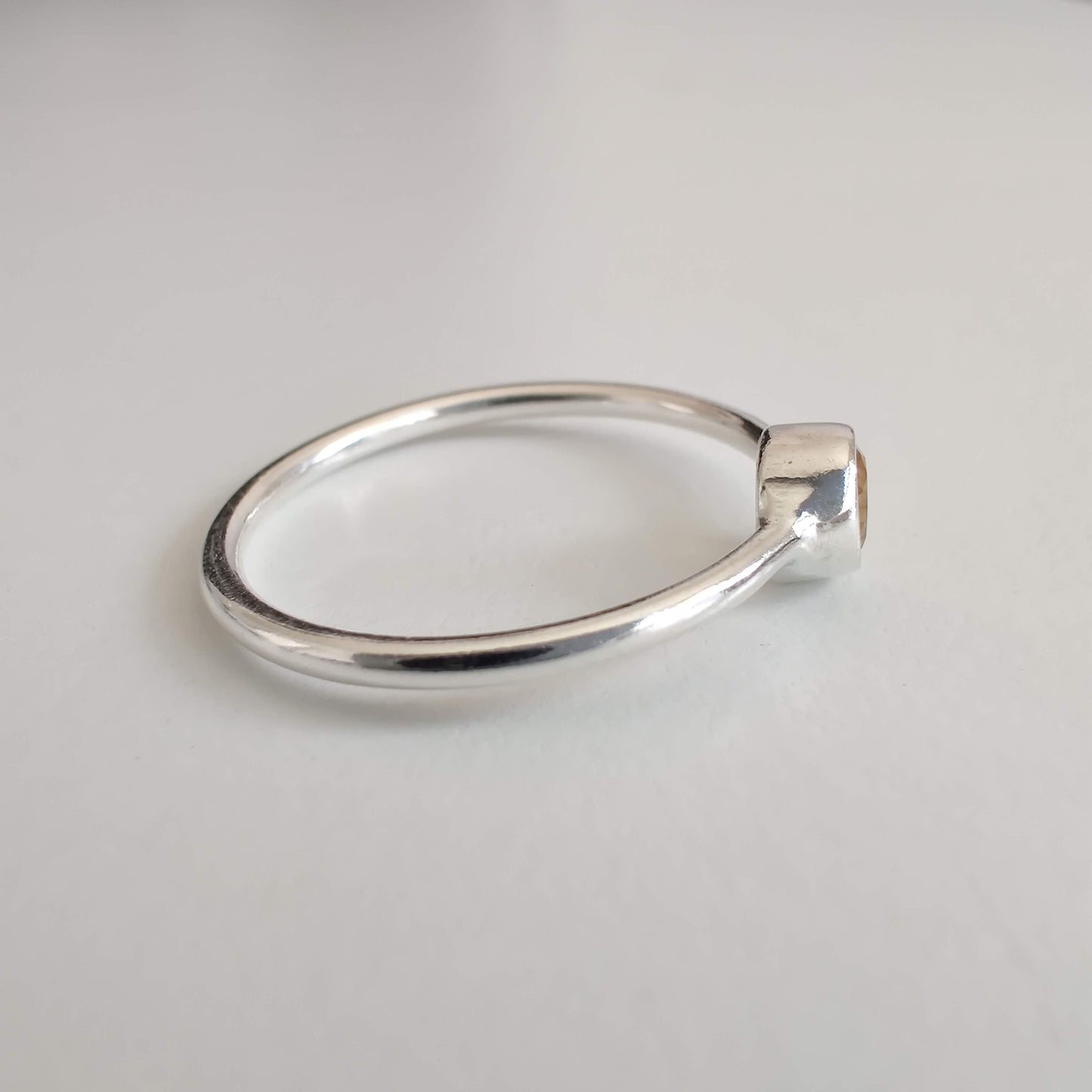 Citrine Delicate 925 Sterling Silver Ring - Rivendell Shop
