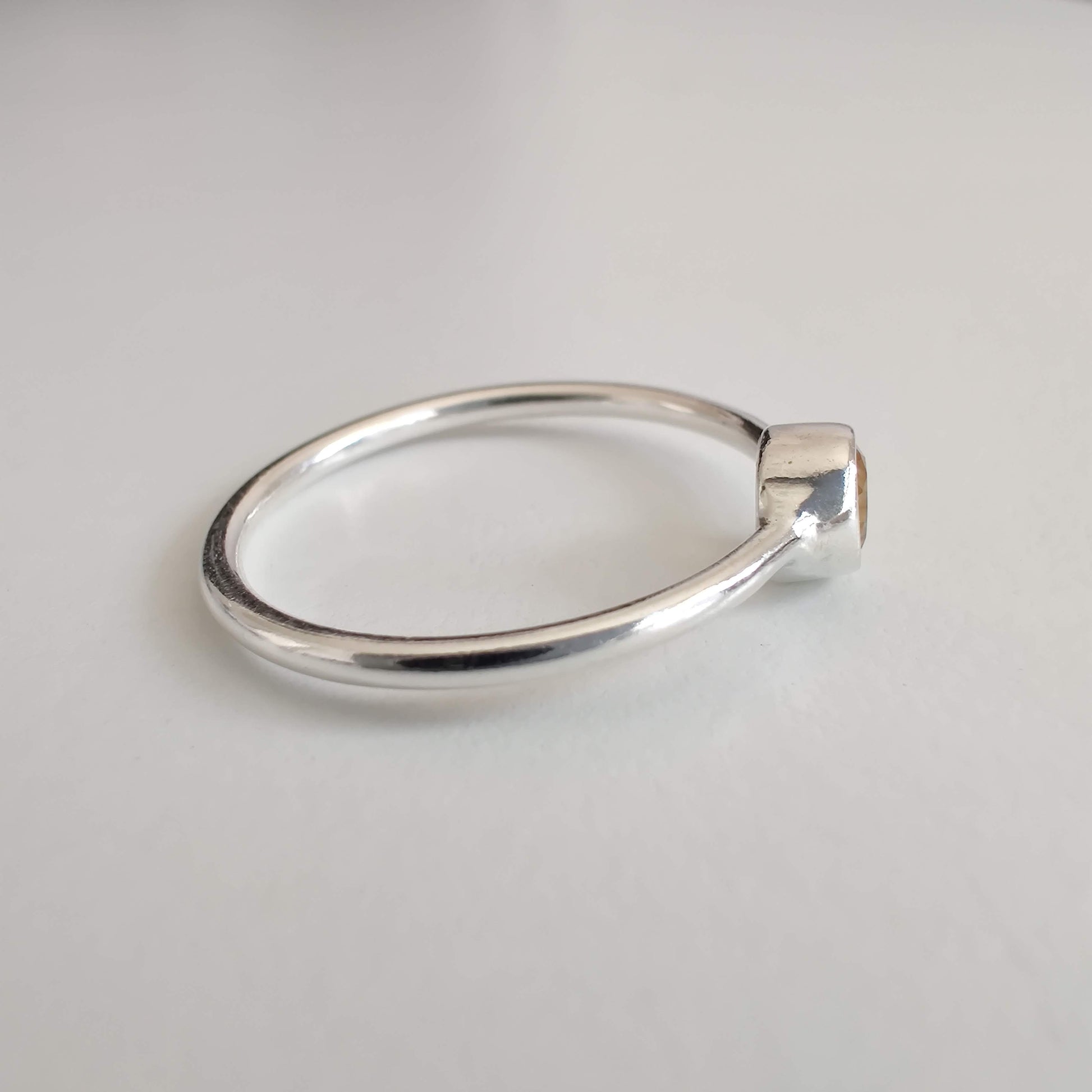 Citrine Delicate 925 Sterling Silver Ring - Rivendell Shop