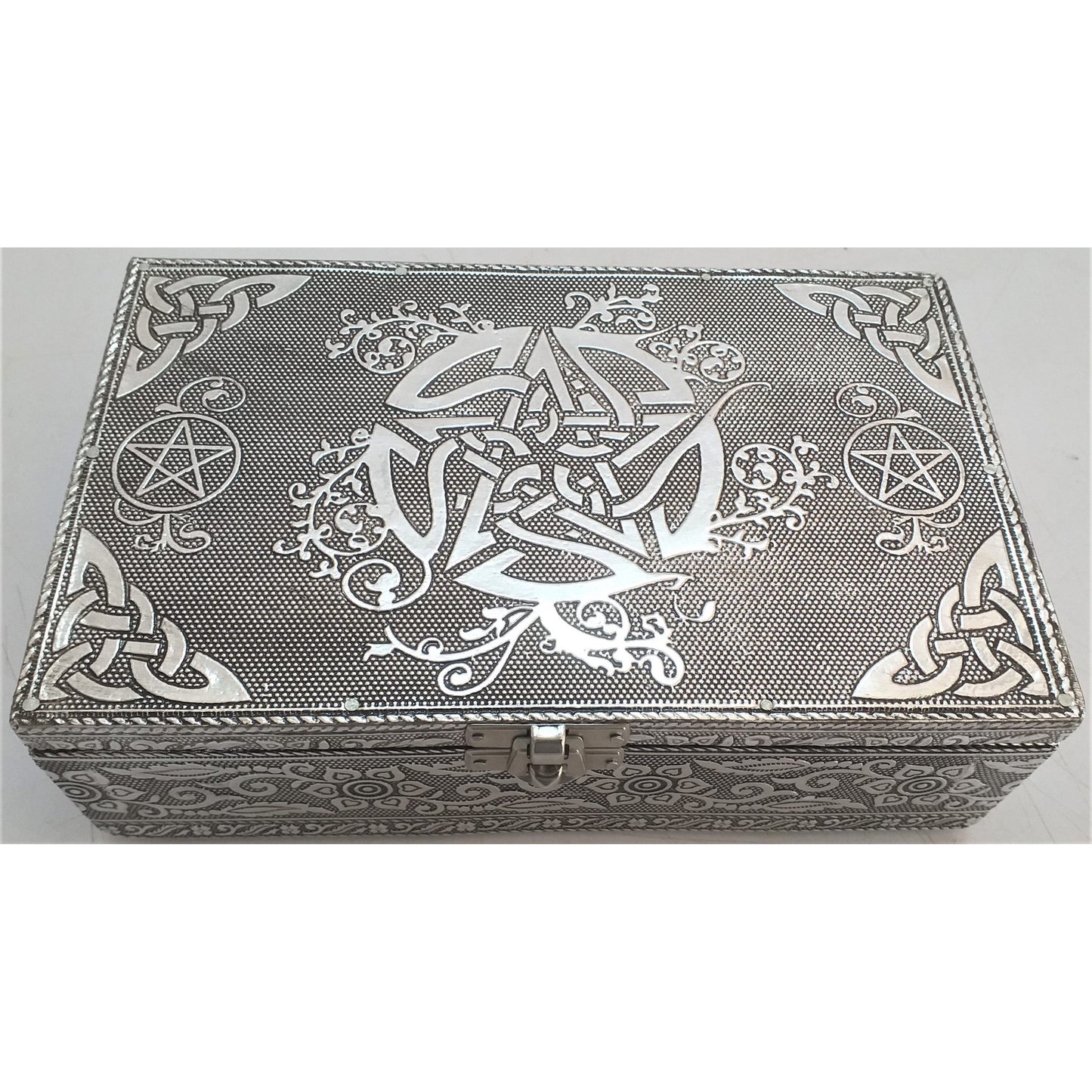 Celtic Pentagram Silver Jewellery Box - Rivendell Shop