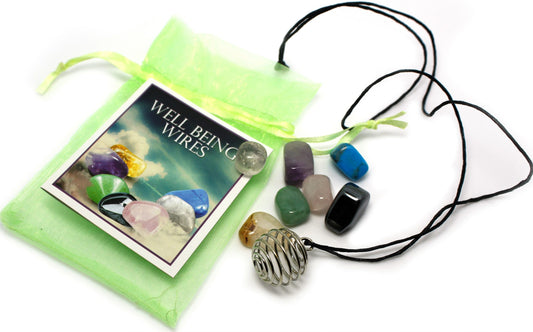Wellbeing Necklace with Seven Gemstone Pendants - Rivendell Shop