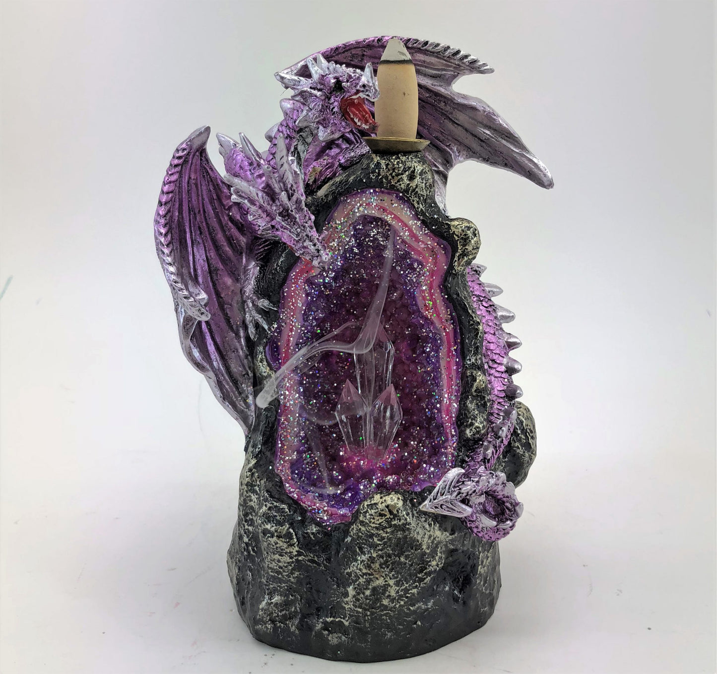 Purple Dragon Rock Crystal Backflow Burner - Rivendell Shop