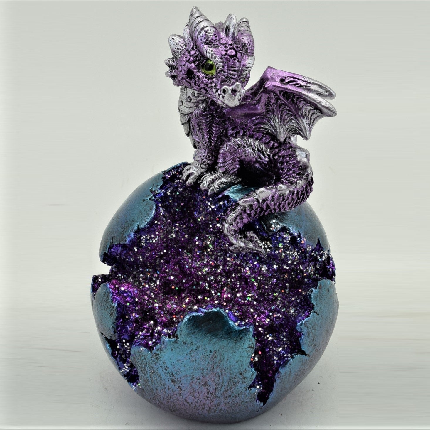 Purple Baby Dragon on Hatched Egg - Rivendell Shop