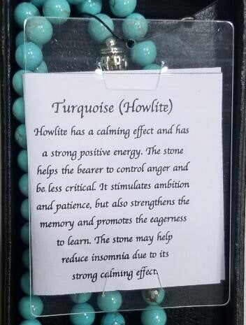 Turquoise howlite mala beads - Rivendell Shop