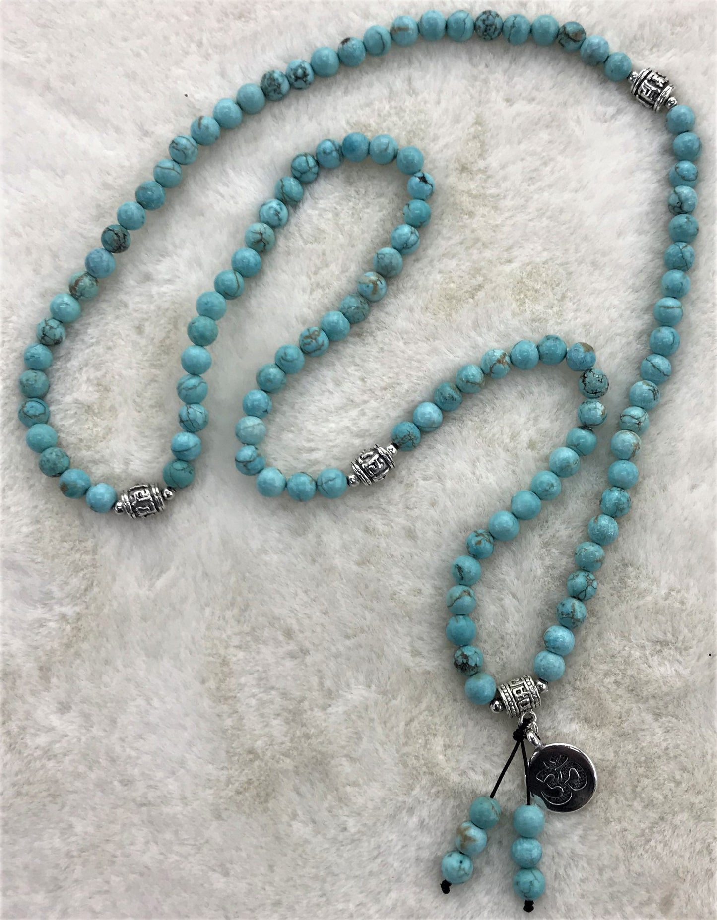 Turquoise howlite mala beads - Rivendell Shop