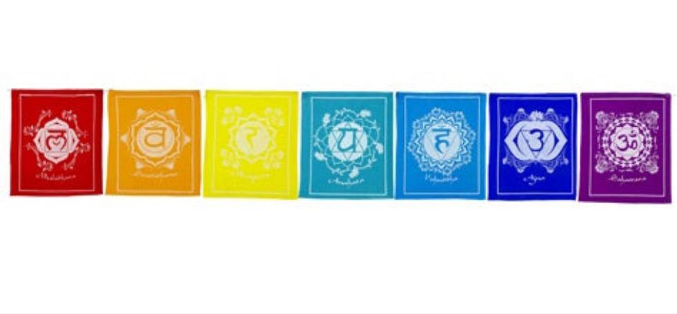 Tibet prayer flag - chakra - Rivendell Shop