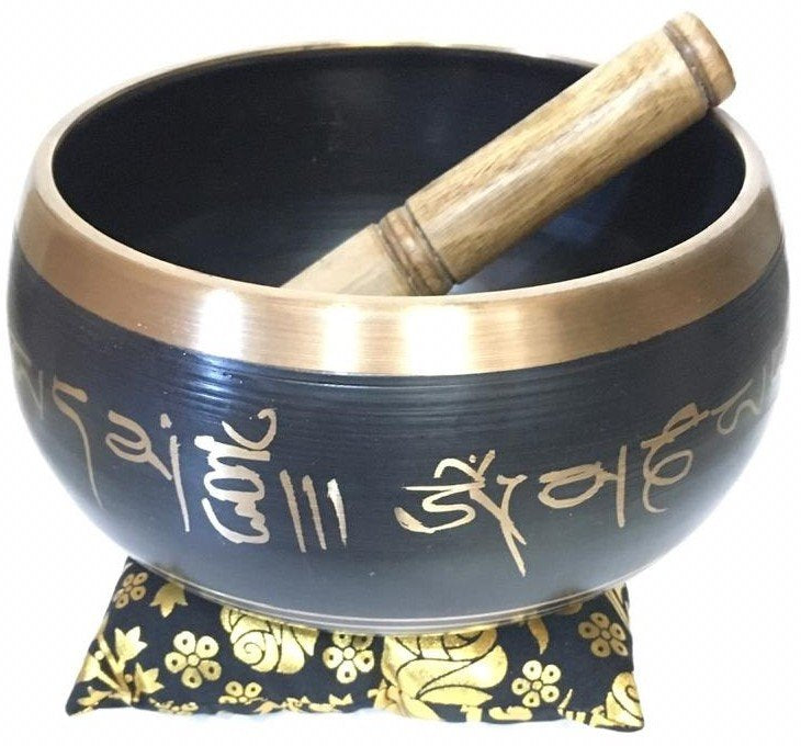 Black Himalayan Singing Bowl with Cushion - Rivendell Shop