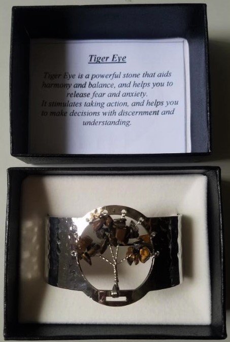 Tiger's Eye Tree of Life Silver Plated Bracelet - Rivendell Shop