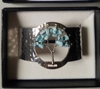 Turquoise Tree of Life Silver Plated Bracelet - Rivendell Shop