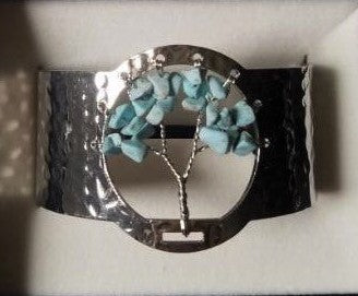 Turquoise Tree of Life Silver Plated Bracelet - Rivendell Shop