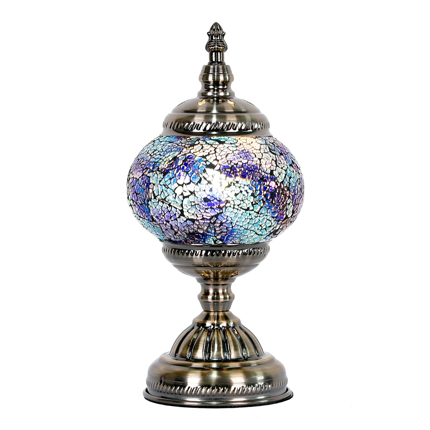 Violet Round Turkish Mosaic Lamp - Rivendell Shop