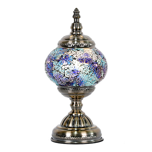 Violet Round Turkish Mosaic Lamp - Rivendell Shop