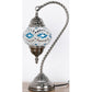 Sky Blue and Silver Swan Neck Turkish Mosaic Lamp - Rivendell Shop