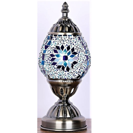Blue Oval Turkish Mosaic Lamp - Rivendell Shop