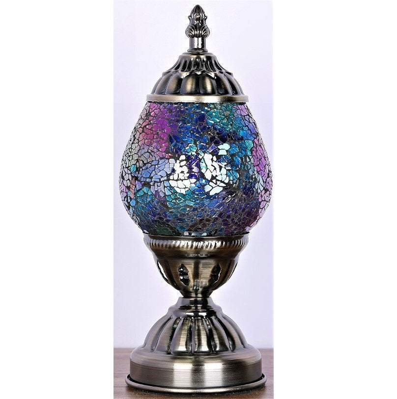 Violet Oval Turkish Mosaic Lamp - Rivendell Shop
