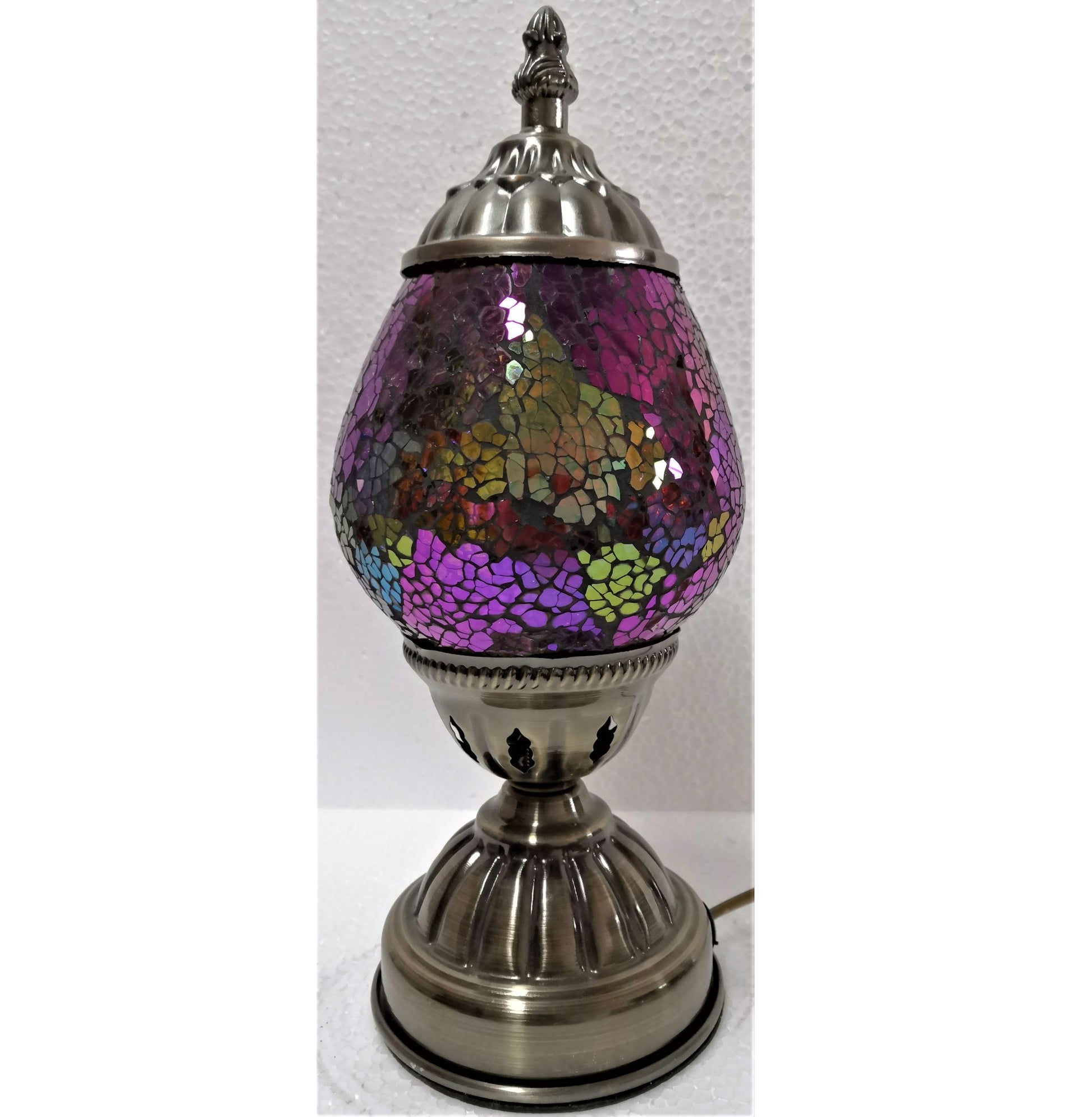 Purple Oval Turkish Mosaic Lamp - Rivendell Shop