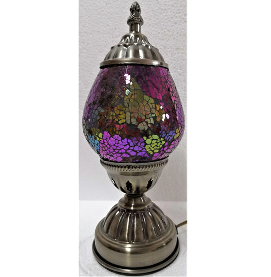 Purple Oval Turkish Mosaic Lamp - Rivendell Shop