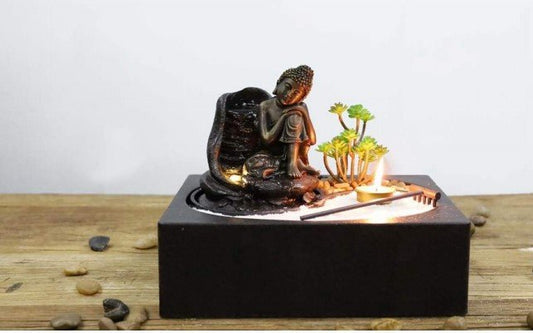 Water Feature Resting Buddha in Zen Garden - Rivendell Shop