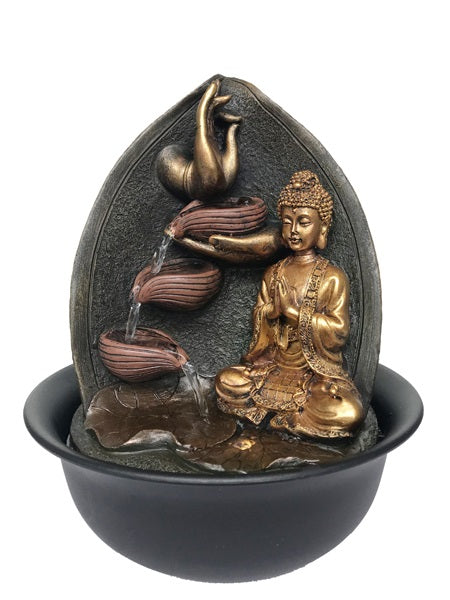 Buddha Gold Meditative Hands Water Feature - Rivendell Shop
