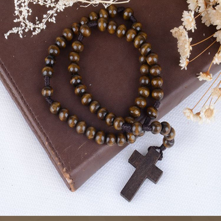 Classic Wooden Rosary with Cross - Rivendell Shop