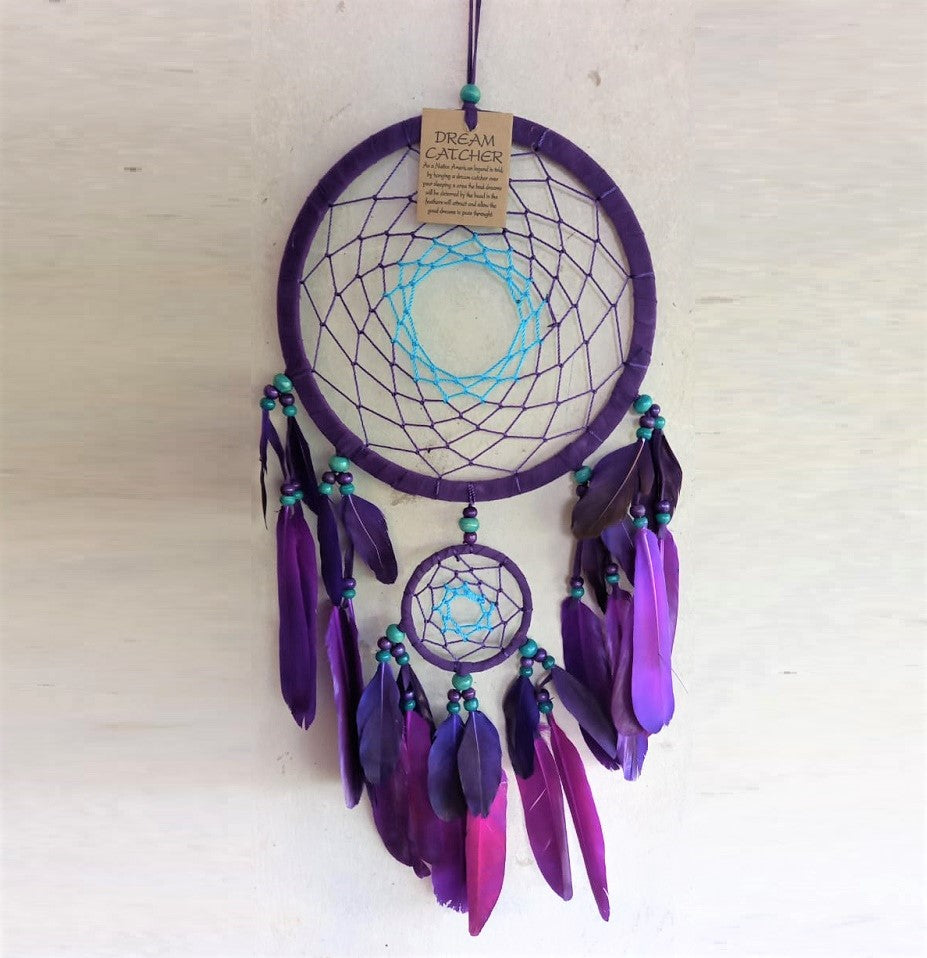 Purple Dream Catcher with Feathers - Rivendell Shop